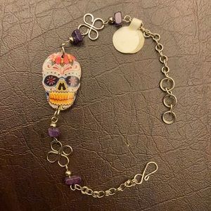 ⚜️One of a kind Sugar Skull Stone Bracelet!